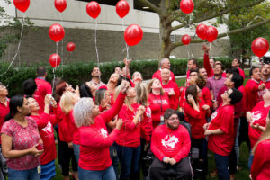 WDAD group releasing balloons